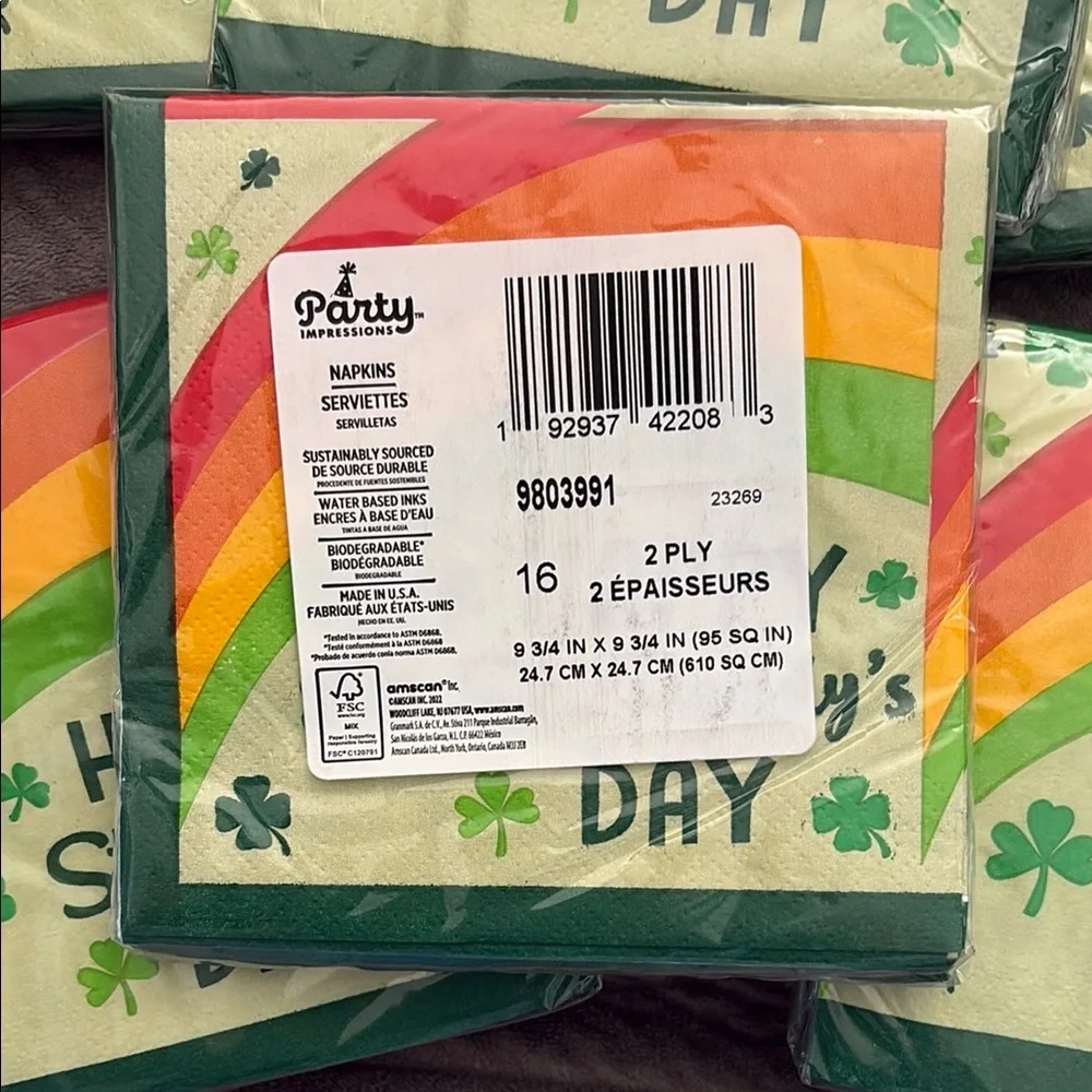 St. Patrick's Day Rainbow Napkins